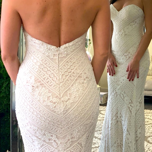 Nostalgic chic wedding dress w/train.NBW - Picture 4 of 8